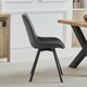 image 4 of Set of 2 Caino Swivel Seat Fabric Dining Chairs - Dark Grey