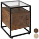image 8 of Bedside table Kidderminster 40x43x60.5cm with shelf & cupboard Brown | Light Wood