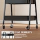 image 4 of HOMCOM 3-Tier Storage Trolley on Wheels, Rolling Utility Cart with Handles, Mobile Kitchen Storage Cart for Living Room, Dining Room, Bedroom, Bathroom, Black