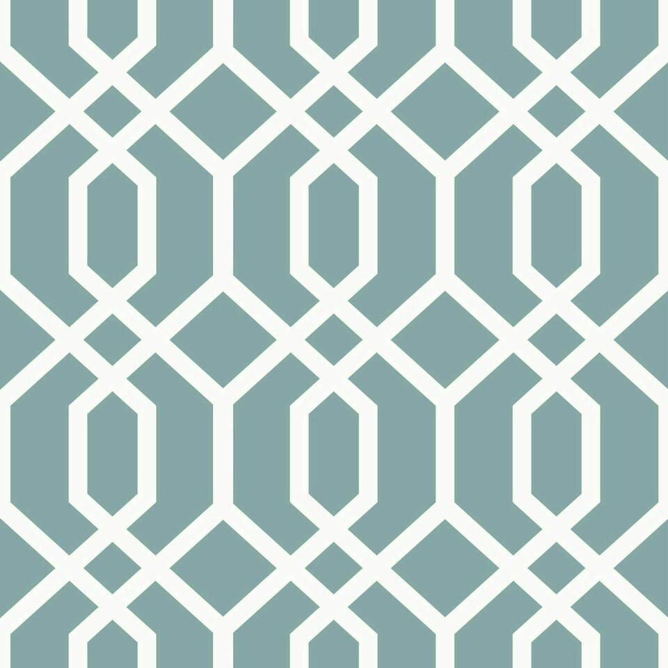 image 1 of NuWallpaper NU1691 Montauk Lattice Hemlock Peel & Stick Wallpaper, Hemlock Blue Multi