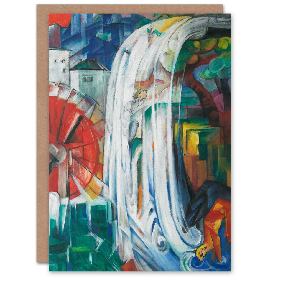 image 1 of Franz Marc Art Card The Bewitched Mill Colourful Painting