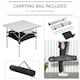 image 4 of Outsunny 70cm Aluminum Roll Top Table w Mesh Bag Camping Outdoor Dining Foldable w Steel Frame Picnic Lightweight Hiking Furniture Desk, Silver
