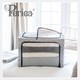 image 2 of Periea ‘Beau’ Folding Collapsible Stackable Fabric Home Storage Boxes with Steel Frames (Grey Damask, Medium)