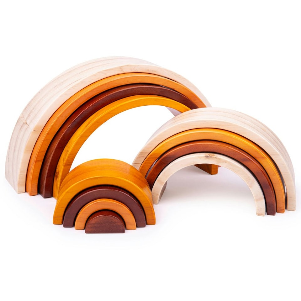 image 1 of Natural Wooden Stacking Rainbow - Large