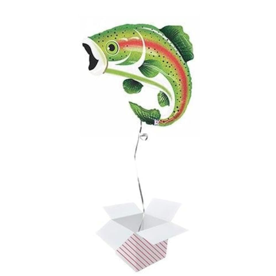 Rainbow Trout Holographic Helium Foil Giant Balloon - Inflated Balloon In A Box