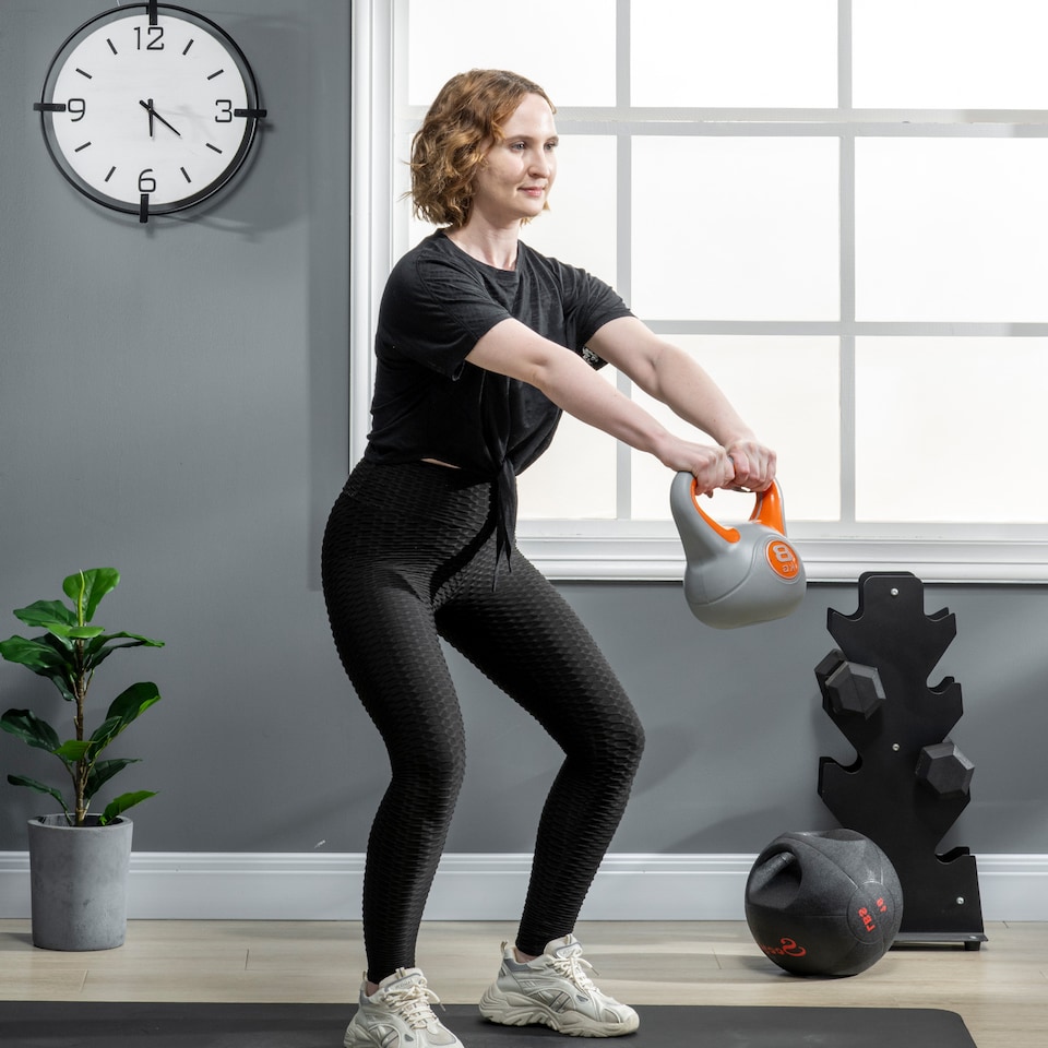 image 1 of SPORTNOW Kettle Bell with Handle for Home Gym | Orange | Orange