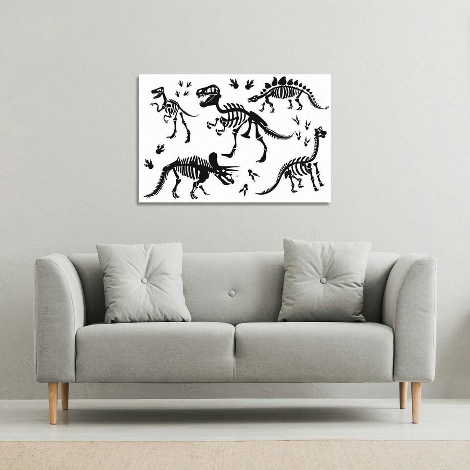 image 1 of Stylish Dinosaur Silhouettes (Canvas Print) 61 x 91 x 4cm