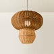 image 4 of ValueLights Portobello Natural Rattan Mushroom Ceiling Shade | Brown