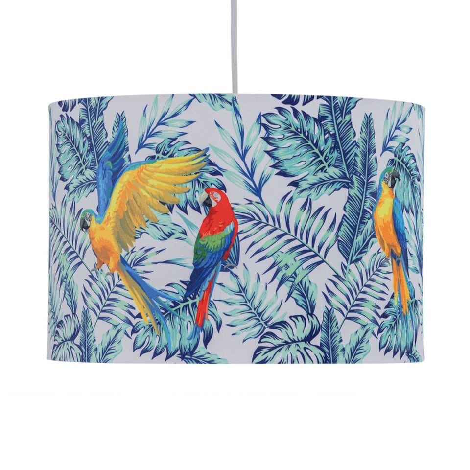 image 1 of Parrot - Velvet Parrot Design 30cm Pendant or Table Lamp Shade | Multi | Large | 1