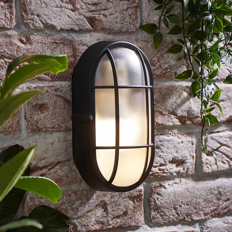 image 1 of ValueLights Modern Black IP44 Rated Outdoor Garden Security Bulkhead Wall Light