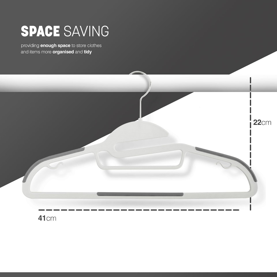 image 1 of Keplin Non-Slip Hangers, Durable, Slimline Design for Space Saving with 360 Degree Swivel