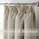 image 2 of Chenille Blackout Pencil Pleat Taped Top Curtains - 229cm x 183cm - Cream