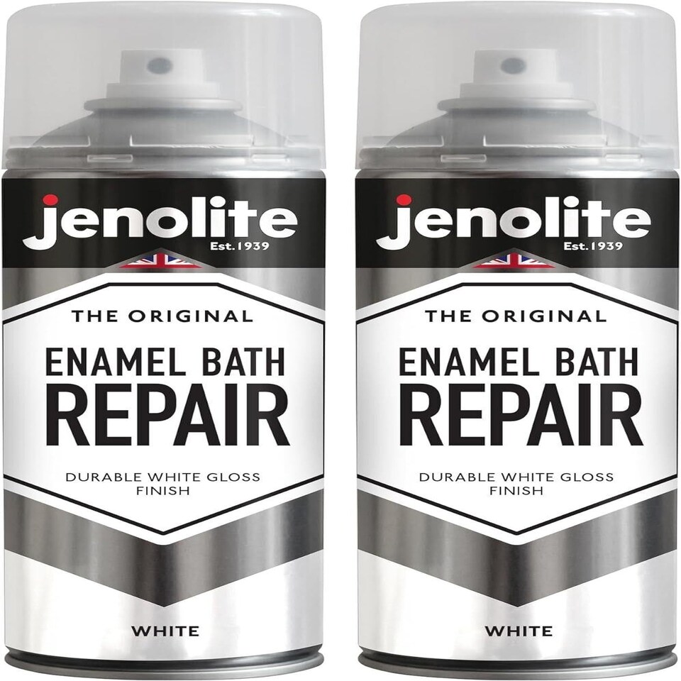 Jenolite Gloss Touch Up Enamel Paint - White - 400ml Spray Can - 2-Pack