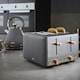 image 2 of Tower Grey & Rose Gold Pyramid Kettle Toaster Bread Bin & Canisters Set