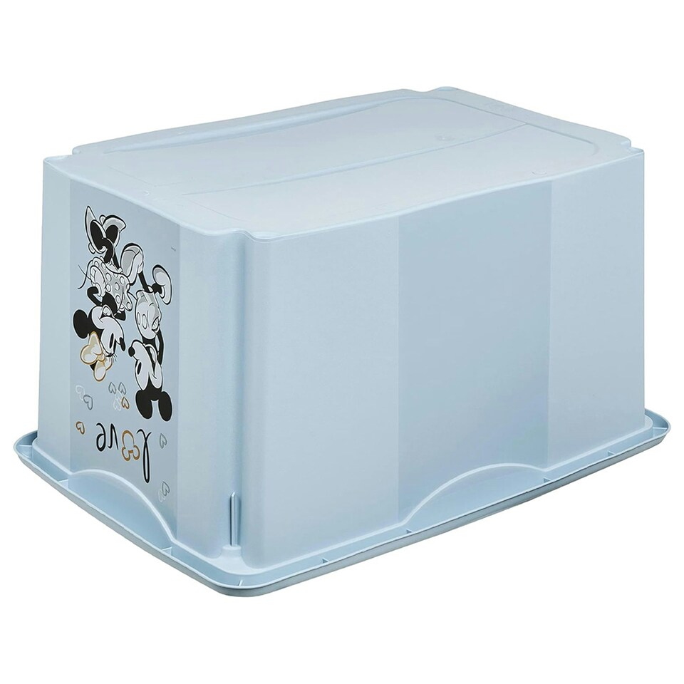 image 1 of Keeeper Mickey Mouse Turn Around Stackable Box with Lid 45 Litre Cloudy Blue
