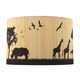 image 3 of Modern Safari Bamboo Pendant Light Shade with Black Animals and Trees | Brown | Brown | 1