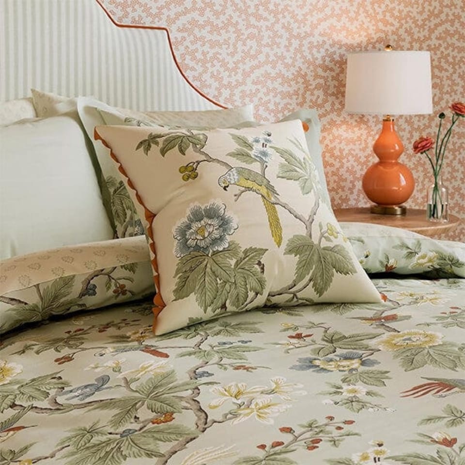 image 1 of Sanderson for National Trust Lophura Cushion 45X45cm English Grey