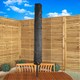 image 3 of Outdoor 4 Person Rectangular Wooden Dining Table Chairs & Bench with Grey Havana Parasol & Base