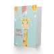 image 2 of Cute Party Balloons Confetti Kids Giraffe Child Kids Birthday Card