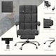 image 6 of Vinsetto Massage Office Chair w/ Heat, Ergonomic Desk Chair w/ Footrest, Grey