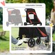 image 10 of PawHut Foldable Dog Carriage w/ Universal Wheels, Shock Absorber, Red