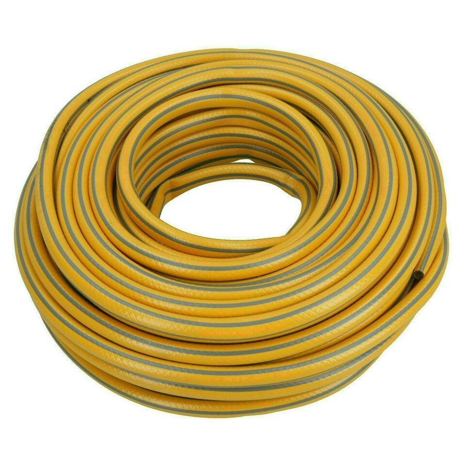image 1 of Hozelock Starter Garden Hose Pipe 12.5mm 30m PVC Watering Yard & Fittings Yellow