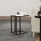 image 8 of HOMCOM C Shape Side Table w/ Wood-Effect Top Black