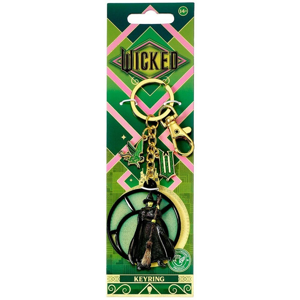 image 1 of Wicked Window Elphaba Keyring - Black/Gold - One Size