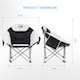 image 8 of Get Fit Moon Camping Chair - Portable Outdoor Premium Folding Chair With Magazine Pocket, Cup Holder & Carry Bag - Capacity 130Kg - 2 Pack | Grey | 2