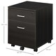 image 7 of Vinsetto 2-Drawer Locking Office Filing Cabinet 5 Wheels Rolling Storage Brown