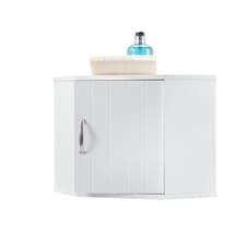 Elegant Brands Salcombe White Wooden Bathroom Corner Cabinet White