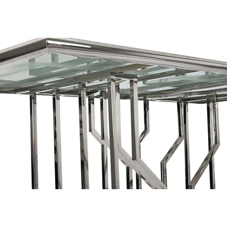 image 1 of Dining Table DKD Home Decor Silver Crystal Steel (180 x 90 x 75 cm) N/A