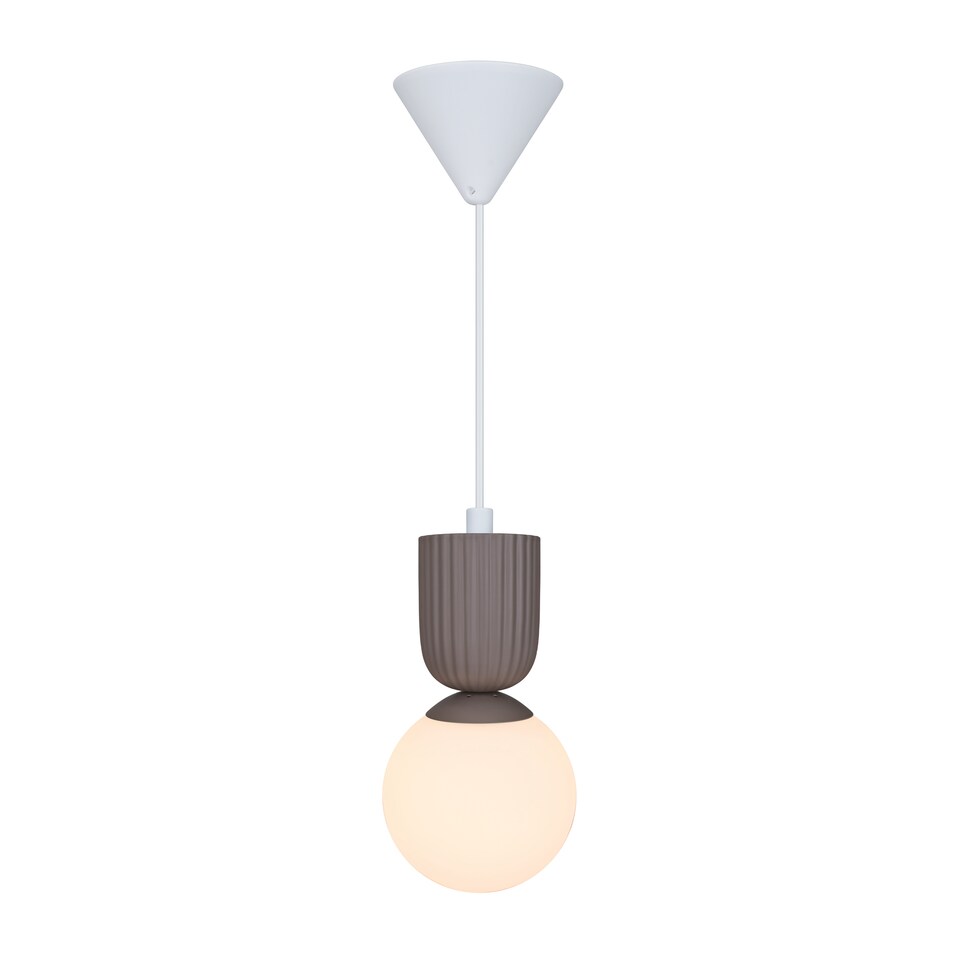 image 1 of Nordlux Sadie Indoor Pendant Light Brown Ceramic E14 Ribbed - Mains Powered, IP20
