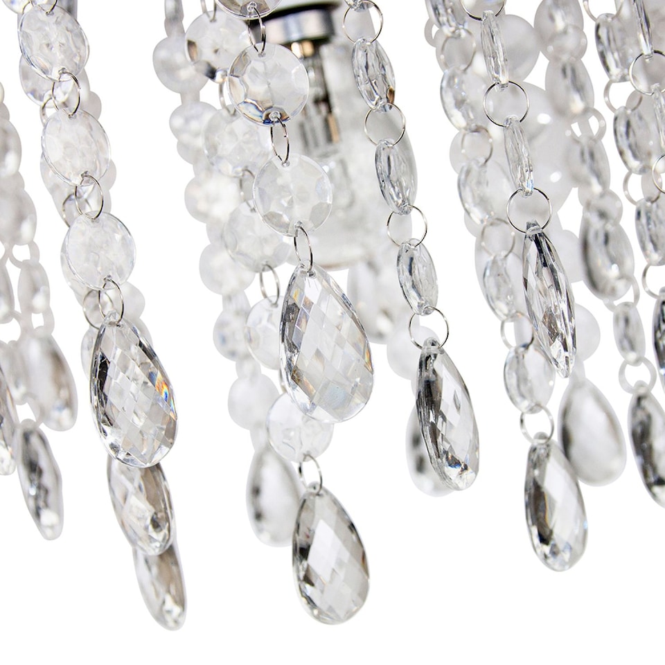 image 1 of Contemporary Waterfall Pendant Shade with Transparent Acrylic Droplets and Beads | Clear | Transparent | 1