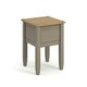 image 3 of Corona Solid Pine Lamp Table - Rustic Wooden Side Table with Chunky Legs, Optional Metal Pin Detailing | Grey | Grey Wax | One Size | 1