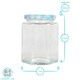 image 5 of Argon Tableware Hexagonal Glass Jam Jars with Yellow Gingham Lids - 250ml - Pack of 24