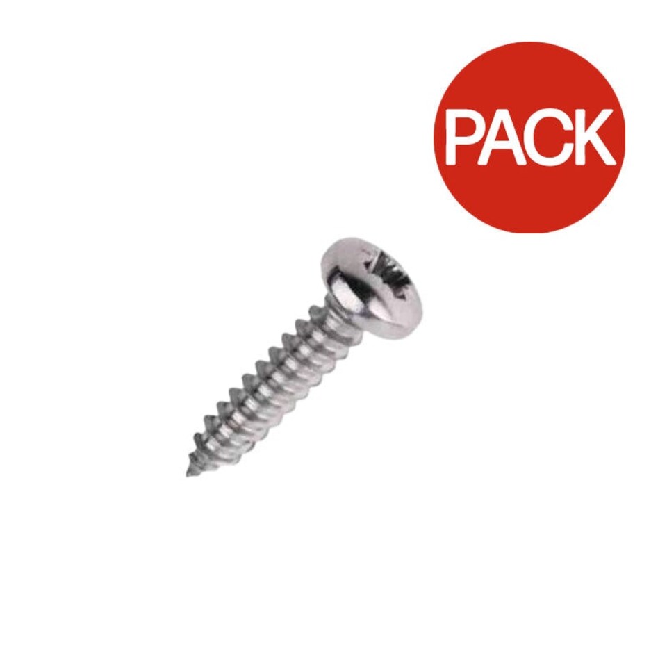 Securpak Zinc Plated Pan Self Tapping Screws (Pack of 40) - Silver - One Size