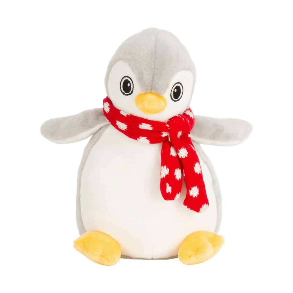 Mumbles Childrens/Kids Printme Mini Penguin Plush Toy - Grey - M