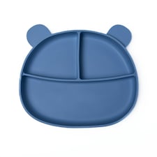 Callowesse Silicone Divided Baby Suction Plate | BPA-Free | Dishwasher Safe | Microwave Safe Blue