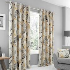 Fusion Ensley Eyelet Curtains Ochre