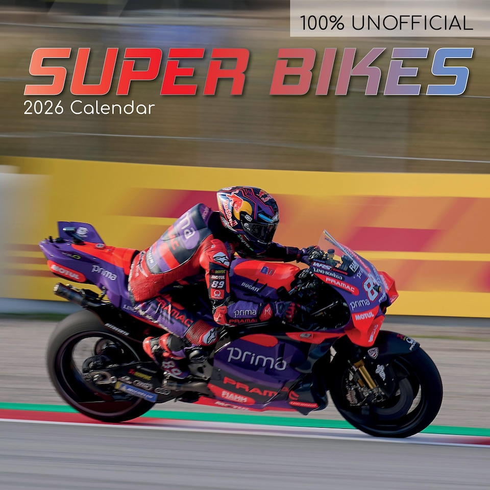 2026 Square Wall Calendar - Super Bikes