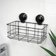 image 1 of Showerdrape Suctionloc Black Suction Wall Mounted Bottle Basket with Mounting Discs | Black | 1