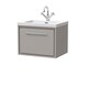 image 1 of Bathroom 1 Soft-Close Drawer Wall Hung Fireclay Basin, Grey, 600mm | Grey | Pebble Grey | 1