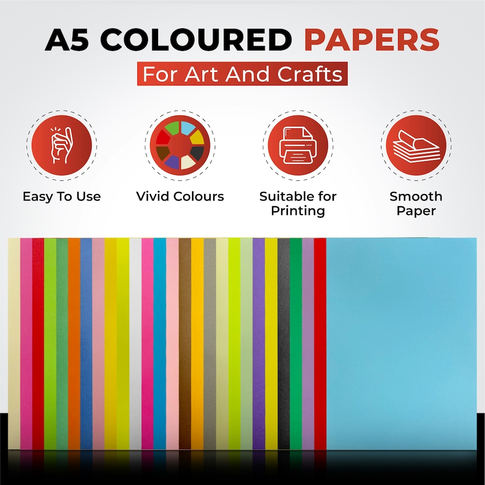 image 1 of Pack of 100 A5 Coloured Paper 75gsm Sheets | Black | Black | A5 | 1