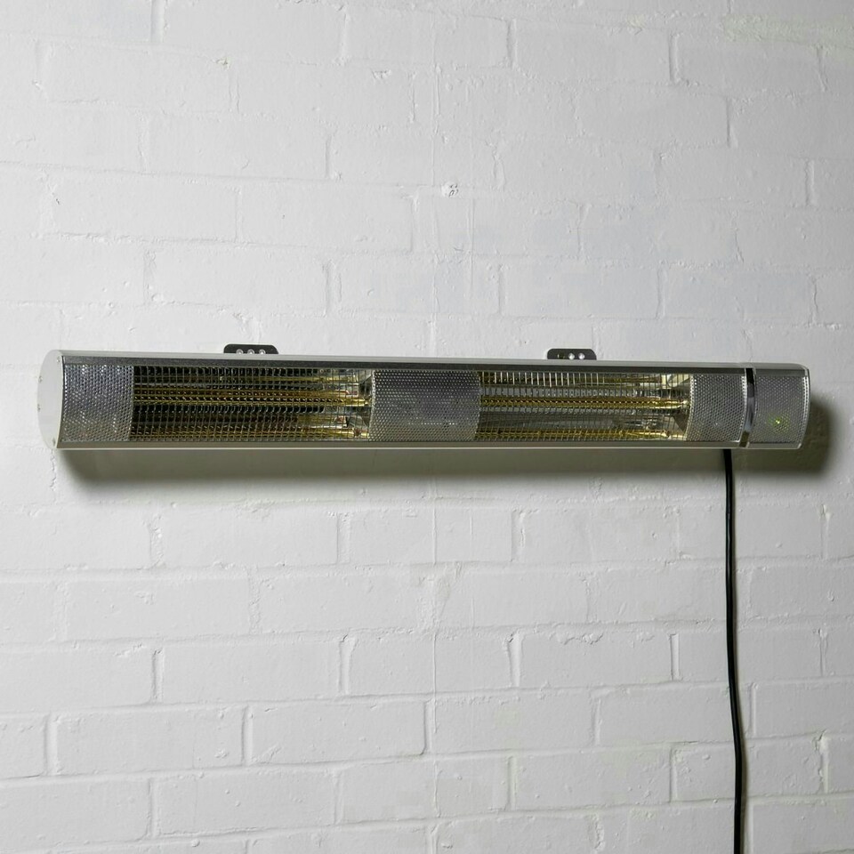 image 1 of 3kW Wall Mounted Electric Patio Heater With Remote Control in Silver