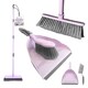 image 7 of 2-in-1 Indoor Sweeping Broom & Dustpan Set Ergonomic Floor Cleaning Kit | Multi | Lilac