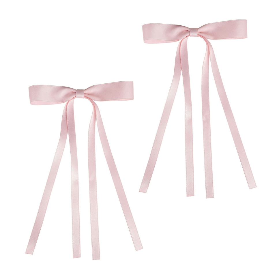 image 1 of Brushworks Satin Hair Bow Duo – Pink