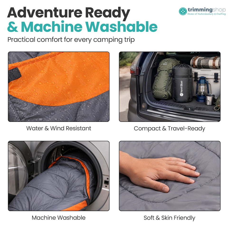 image 1 of 300GSM Sleeping Bag for Adults, Waterproof Camping Gear - 4 Season