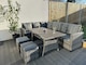 image 2 of York 8 Seat Mixed Grey Rattan Corner Sofa Dining Set