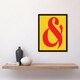 image 4 of And Ampersand Symbol Yellow Red Vibrant Design Framed Wall Art Print 12X16 In